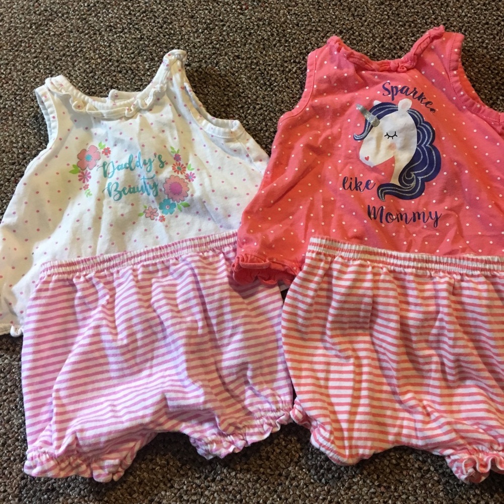 Two adorable baby girl outfits